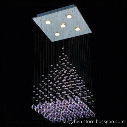 Classic Modern Crystal Chandelier Lights with Pyramid Suspension Wire Light